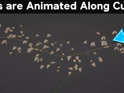 Animated Bats - Geometry Nodes 3D model