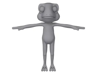 Frog cartoon 02 3D model
