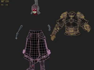 Armor of Ancient Military Generals in the Ming Dynasty 3D model