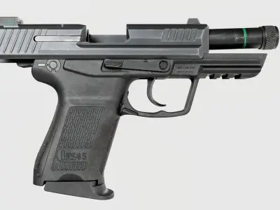 Heckler and Koch HK45 Compact Tactical MK24 45acp Handgun Low-poly 3D model