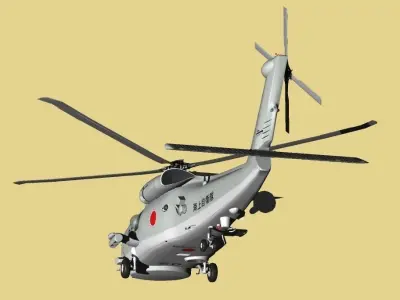 JMSDF SH-60J Rescue Helicopter early model 3D model