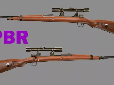 Kar98k Sniper Rifle Fps - Tps Low-poly 3D Model Low-poly 3D model