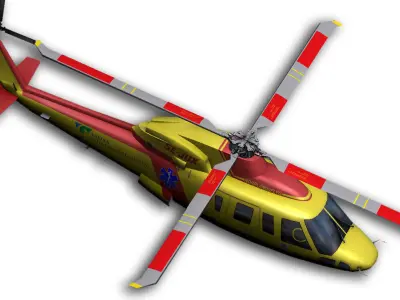 Sikorsky S-76C Norrlandsflyg Low-poly 3D model
