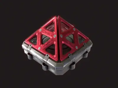 Cyberpunk Door mine Low-poly 3D model