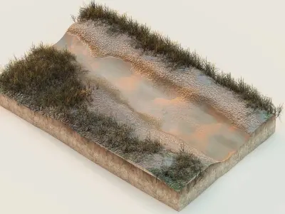 River Track Low-poly 3D model