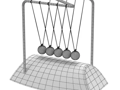 NewtonCradle03 balancing pendulum Free 3D model