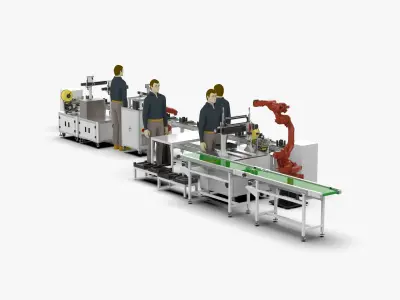 Shell Automatic Locking Labeling Line 3D model