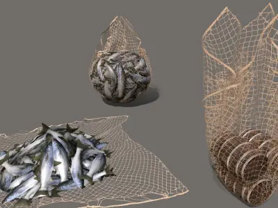 Fishing net Low-poly 3D model