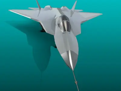  Sukhoi pak-fa t-50 military aircraft Low-poly 3D model