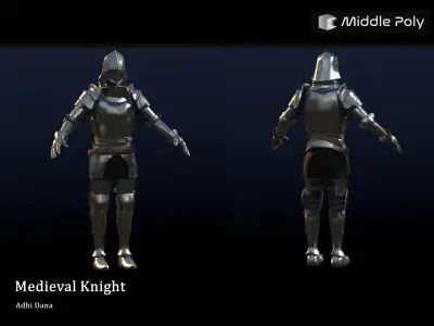 Medieval Knight Low-poly 3D model