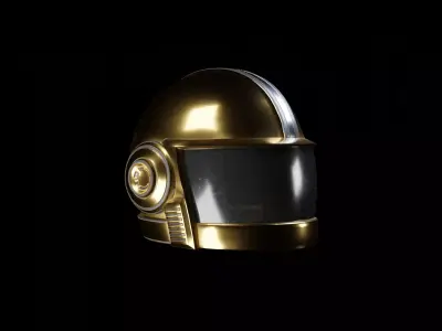Daft Punk Style Helmet Low-poly 3D model