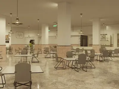 Hospital cafeteria 3d model 3D model