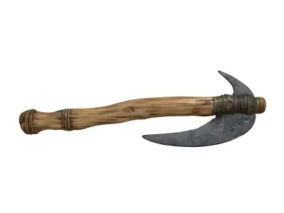 Realistic 3D Viking Crescent Axe Low-poly 3D model