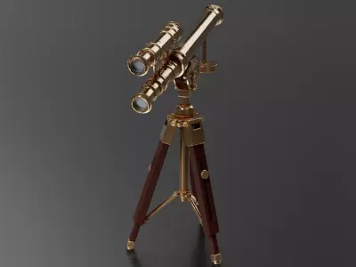 Cartoon Antique Telescope 3D print model