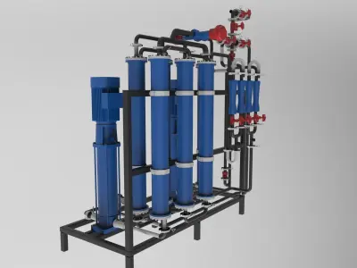 Osmosis water purification system 3D model