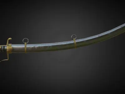 Hussar sabre Low-poly 3D model