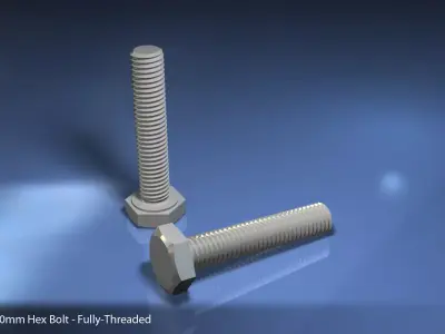 M10 Hex Bolt Free 3D model