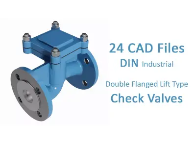 Lift Type Check Valves - DIN Flanged Ends - 3D model