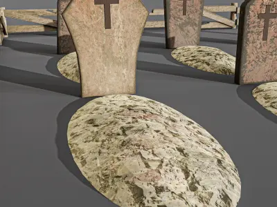 Western cemetery  Free low-poly 3D model