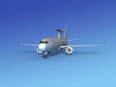 Boeing E-8 Posiedon AEWS Bare Metal 3D model