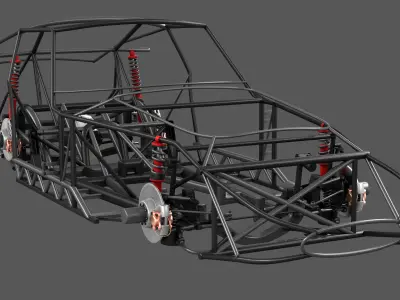Chassis Frame - Ferrari 250 GTO Low-poly 3D model