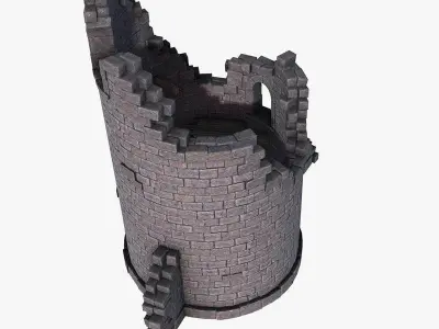 Ruined Tower Low-poly 3D model