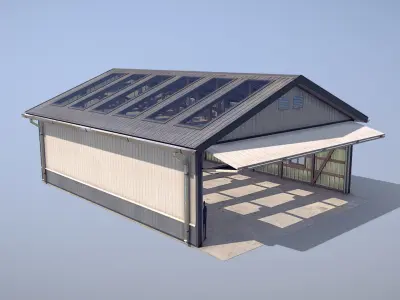 Airfield Hangar 12m 3D Model Collection