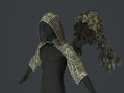 Viper  2 Ghillie hood Low-poly 3D model