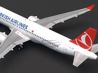 Turkish Airlines A320 3D model