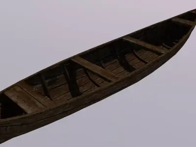 Fishing boat Low-poly 3D model