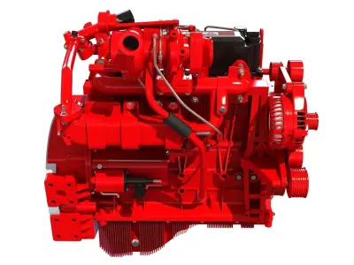 Red Cummins Engine 3D model