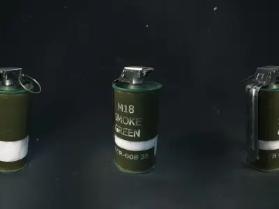 M18 Smoke Grenade game ready arsenal Low-poly 3D model