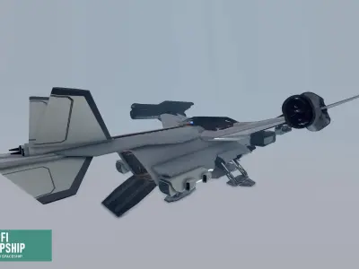 Sci-fi dropship - modular spaceship 3D model