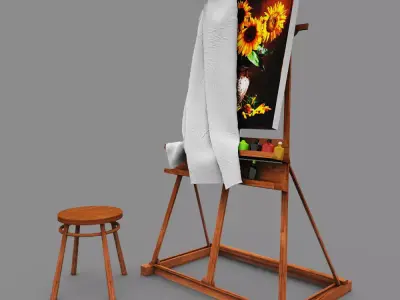 Easel  molbert Free 3D model