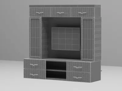 Modern TV Cabinet Wall Unit with Storage Free 3D model