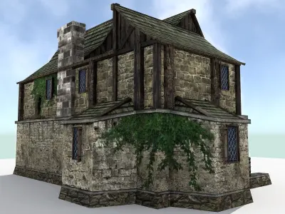 Medieval City Tavern Low-poly 3D model