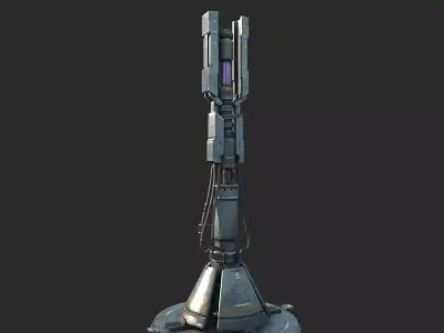 Science fiction equipment signal tower 3D model