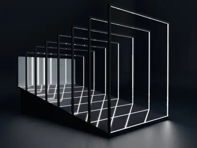 Car Exposition - Showroom Render Scene Low-poly 3D model