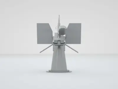 20mm Oerlikon Single Anti Air Machine Gun Mk4 Mount 3D model