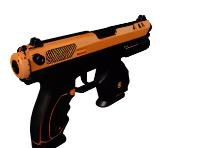 SciFi Pistol with Orange Glow 3D model