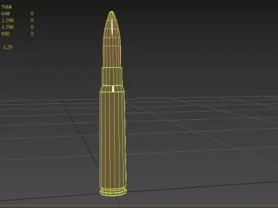 75x57mm  Low-poly 3D model