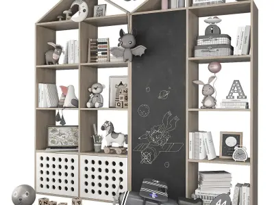 Kids room furniture and decor 2 3D model