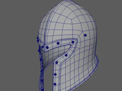 Medieval Helmet Barbuta Helmet Low-poly 3D model