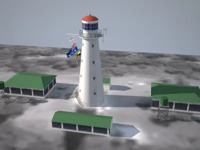 The Sandy Cape Lighthouse Low poly 3D model