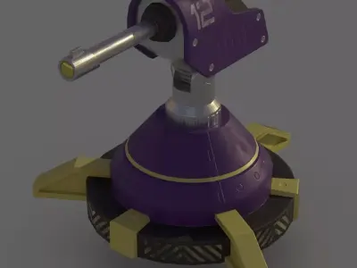 Laser Turret First level Free low-poly 3D model
