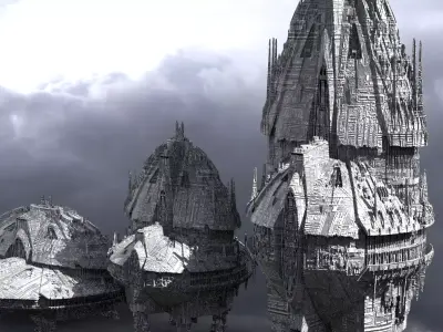 Jupiter alien Temple 3 designs 3D model