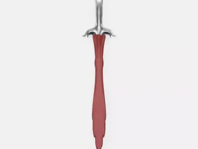 Red Blade Fantasy Sword 3D model