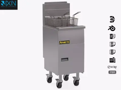 Anets Goldenfry Split Pot Fryer AGG14T 3D model