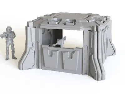 Sci fi Pillbox for tabletop scenery 3D print model