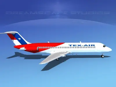 Douglas DC-9-30 Texair 3D model